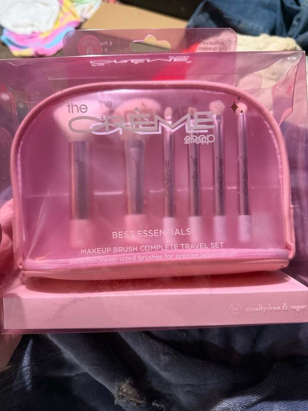 The Crème Shop Best Essentials 6-Piece Makeup Brush Complete Travel Set with Bag